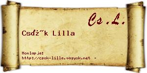 Csók Lilla névjegykártya